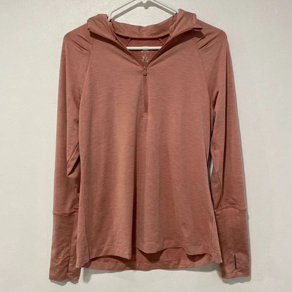Apana Lightweight Half-Zip Active Hoodie – Rose Pink | Size L